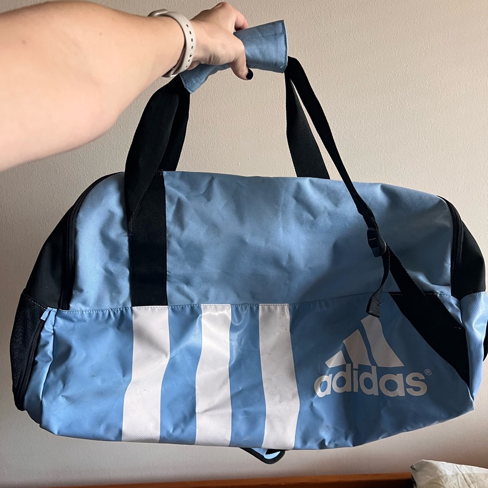 Adidas Sky Blue and Black Sports/Duffel Bag